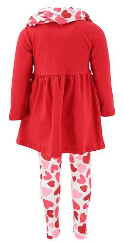 Image of Unique Baby Girls Kids Toddler 3pc Outfit Set Long Sleeve Soft Knit Tunic Top Leggings and Scarf