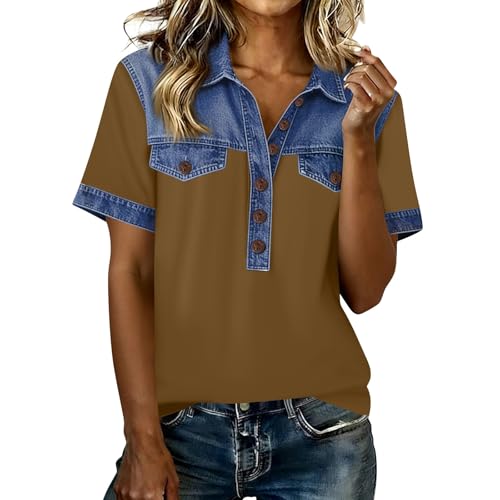 Chemise en jean col boutonné femme en denim haut de gamme durable