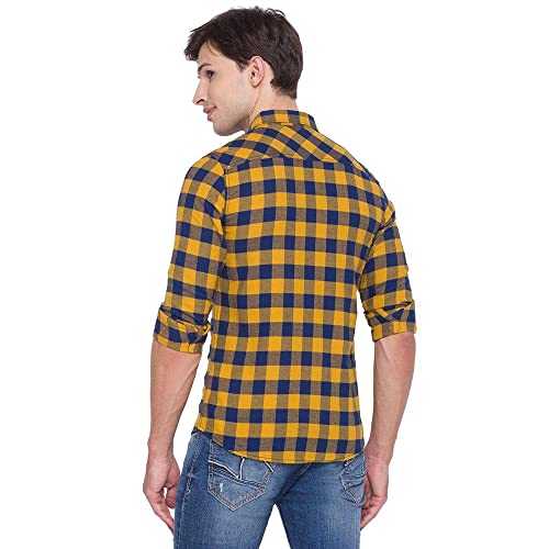 Image of Spykar Men's Checkered Slim Fit Shirt
