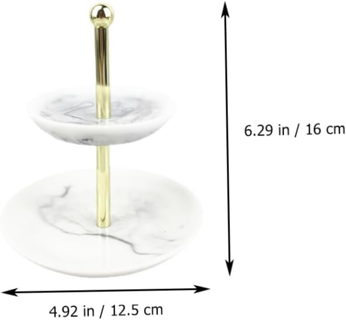 1Pc Multipurpose Jewelry Shelf Elegant Marble Design Jewelry Organizer for Bracelets Necklaces Watches Space Saving Storage for Home Use