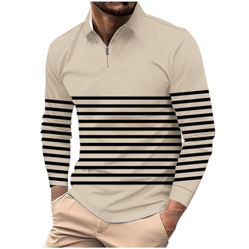 Cambkatl Men's 1/4 Zip Long Sleeve Lapel Golf Shirts - Color Block Stretch 2025 Fall Tennis Business Casual T-Shirt