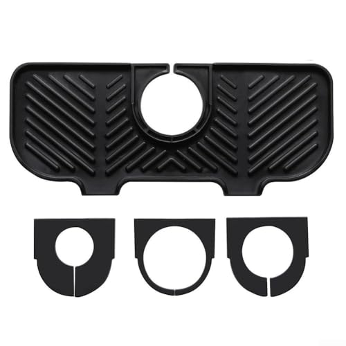 Limpie la humedad eficaz solución de salpicaduras de agua con diseño de dos agujeros para uso doméstico (negro)