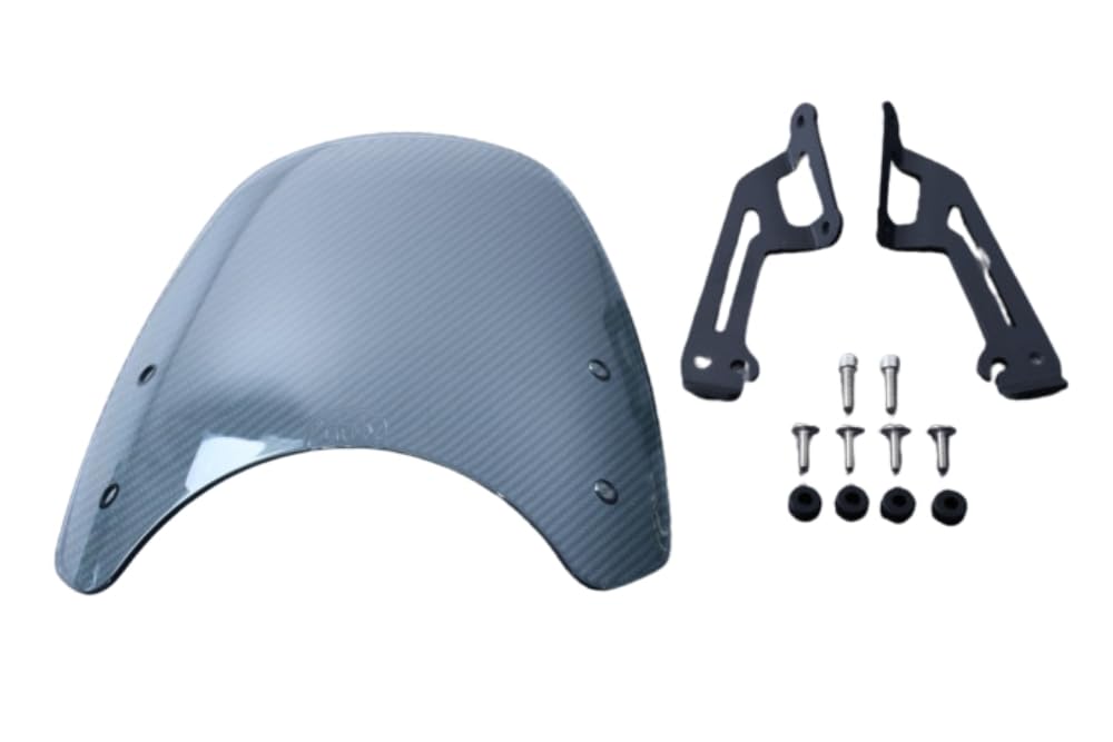 avdb-moto Szyba/Deflektor wiatru kompatybilny z DUCATI SCRAMBLER 800 2015-2017, SCRAMBLER 400 SIXTY2 2016-2023, 800 2018-2022, 800 2023-24 Z poliwęglanu (Przyciemniana - Podwójna krzywizna)