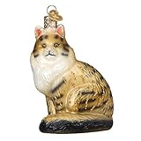 Old World Christmas Ornaments Maine Coon Cat Glass Blown Ornaments for Christmas Tree