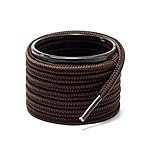 Shoemate Round Boot Shoelaces for Work Boots, Hiking Shoes and Walking Boots, Shoe Strings, Dark Brown/Tan, 54'(137cm) 17-ShenzongKa JAR-137-17
