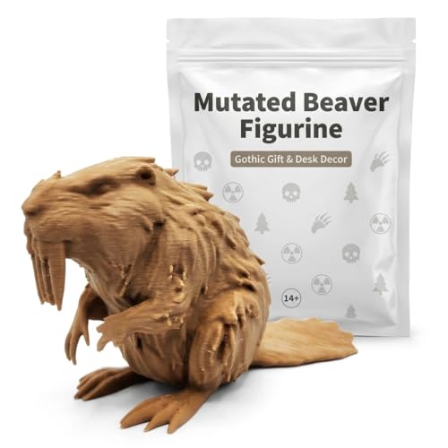 Mutated Beaver Collectible Figurine - Intricate Horror-Themed Desk Decor for Unique Office or Home Accent - 3D Printed in Canada