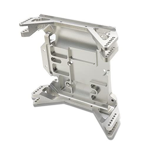 Image of TREAL Ryft Skid Plate Aluminum 7075 CNC Machined, Center Skid Board Compatible with Axial Ryft RBX10 Upgrades Ryft RBX10 Chassis Skid Plate AXI231025 (Silver)