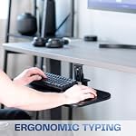 VIVO Under Desk Rotating 23 x 10 inch Computer Keyboard and Mouse Tray, Swiveling Platform, Ergonomic Typing, Black, MOUNT-KB01B
