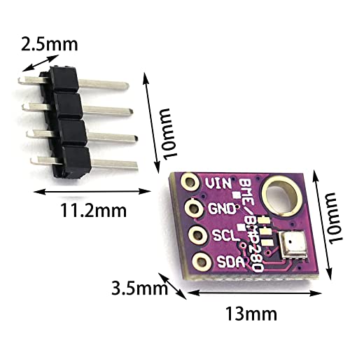 2 Stück BME280 5 V Barometrischer Sensor für Temperatur, Luftfeuchtigkeit und Luftdruck,Temperatur-Feuchtigkeitssensor,Digitales Feuchte-Temperatur-Sensormodul