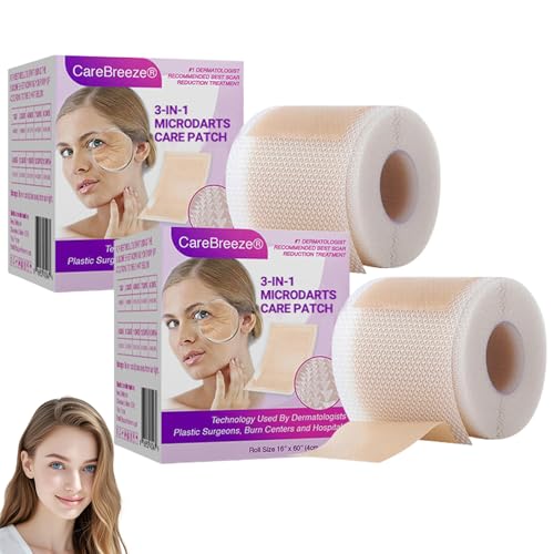 ATTDX Lonqi Care Breeze 3 In 1 Microdarts Anti-Aging Patch Carebreeze Microdarts Patch Reduce Wrinkles and Fine Lines Firm Skin (2 Box)