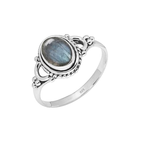 Labradorite Stone Ring, 925 Sterling Silver Ring Handmade Statement Ring For Women and Girls, Natural Gemstone Ring, Christmas Gift For Fer, Promise Ring Size US 9 Minimalist Ring