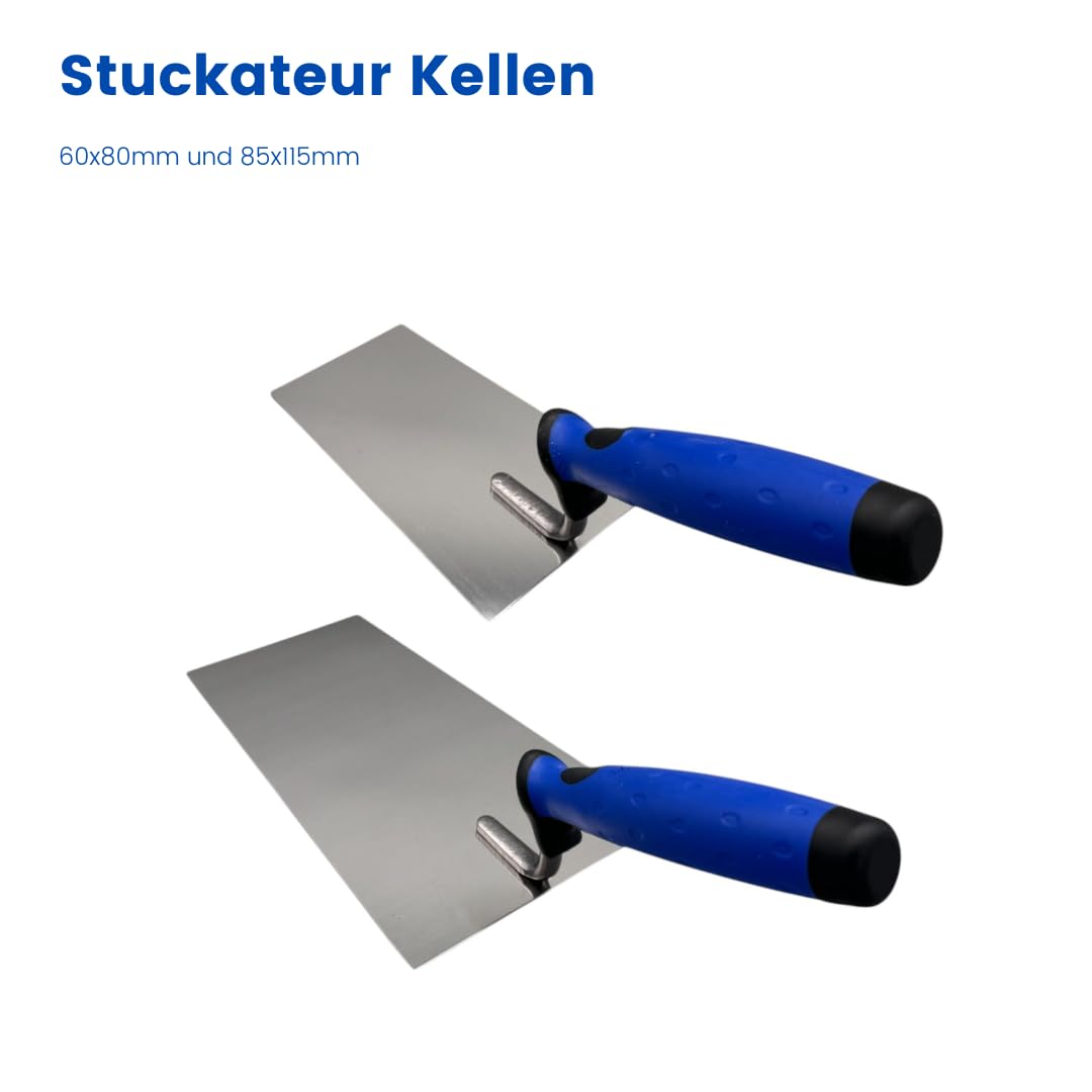 13tlg. Maurerkellen Set, Gipserspachtel Glättekelle Stuckateurkelle Malerspachtel, Maurer-, Fliesenleger- und Verputzerwerkzeug Set