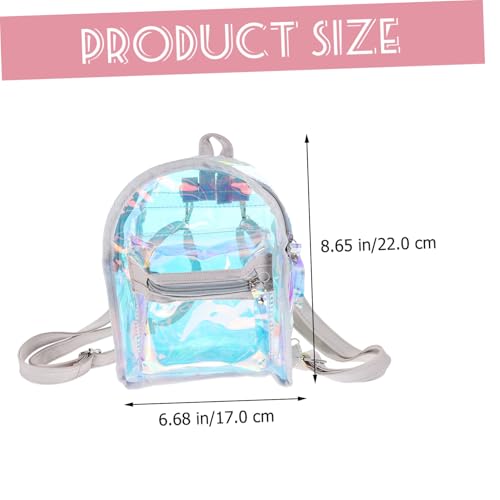 Sac à dos holographique transparent à reflets changeants avec finitions chic PU - 5