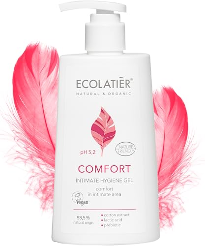 Feminine Wash Sensitive with Almond Oil & Olive Extract – 98.5% Natural, Vegan, pH 5.2 Balanced vaginal wash for woman Dry & Sensitive Skin, Restores Microflora & Moisture, 8.5 Fl Oz – ECOLATIER