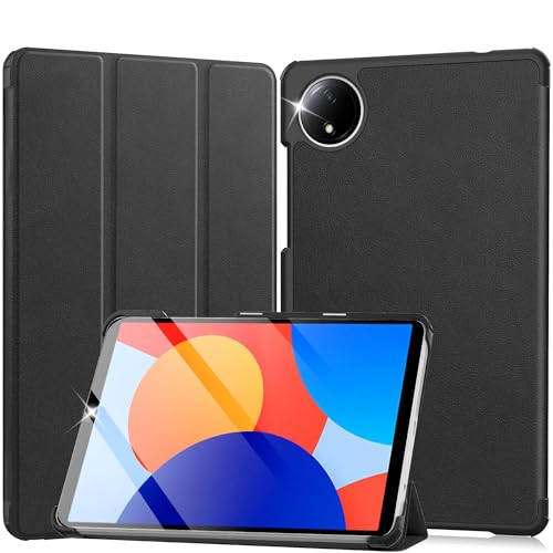 【ｋａｗａｙｌＪＰ】Redmi Pad SE 用 ケース 8.7インチス タンド機能付き 保護ケース 三つ折 薄型 高級PU レザー 全面保護型 タブレットケース Redmi Pad SE用 カバー 美しい、超軽量、超薄、耐衝撃性、防塵、傷防止、指紋防止（ブラック）