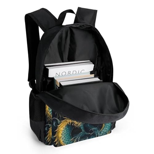 Mochila de dragón 3D de 17 pulgadas escolar para mitigar peso niños 5