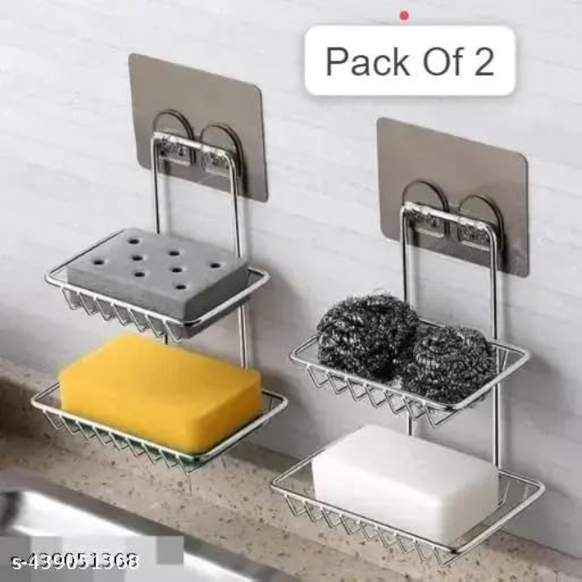 Wall Mounted Double Layer Soap Dish Holder, Stainless Steel