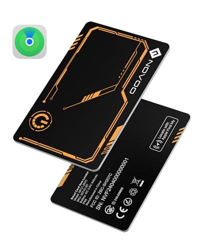 NOVOO Slim SmartCard Wallet Tracker, Air Locator Tag - 1.6mm Thin, 6-Year Battery, IP68 Waterproof, Apple Find My Compatible (iOS Only), Bluetooth GPS Item Finder