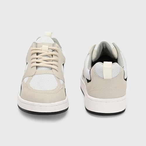 Image of Cruiser Men's Sneaker | Retro Running Shoes | Navy Blue White Men's Sneakers |Mesh Synthetic Resin Lace-Up Sneakers | Midsole Athletic Casuals | Perfect for Outings, and Comfortable All-Day Use(2657)