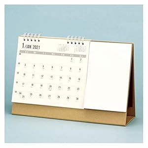 ZANZAN Kalenders Kleine Bureau Kalender Office Desktop Stand Up Maandelijkse Kalender Op Ezel 8×10″, 2020.10-2021.12,15 Maanden Kladblok Kalender kalenders 2021 maandelijks (Kleur: Khaki B)