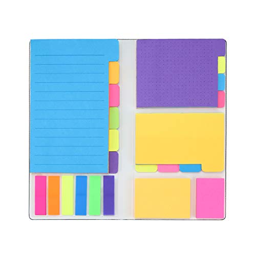 Sticky Notes Set, YETOOME Sticky Notes Tabs, Divider Sticky Notes, Planner Sticky Notes - 60 Ruled (3.7x6), 48 Dotted (3.7x3), 48 Blank (3x3.7), 48 Per Rectangular, 25 Per PET Color