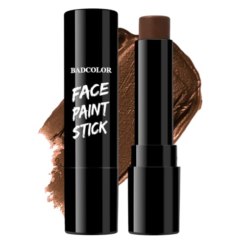 Image of BADCOLOR Brown Face Body Paint Stick, Full Coverage Face Paint Stick for Adults Children Cosplay Makeup, Blendable Facepaint Foundation for Werewolf Deer Bear Scarecrow Zombie Pirate Cosplay