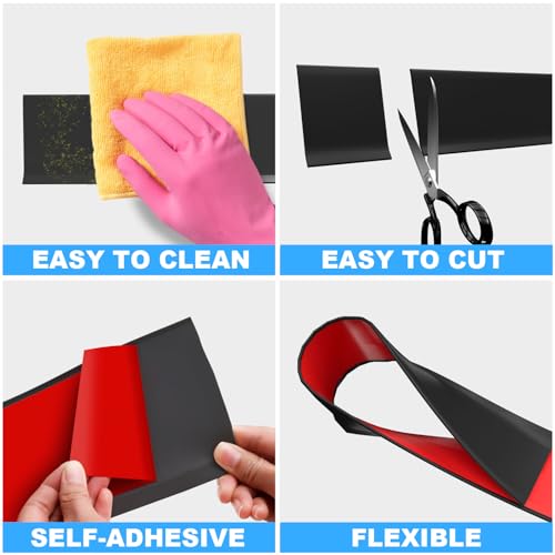 Duzzy Flexible Baseboard Molding Trim, 4 Inch(W) x 100 Feet(L) Peel and Stick Rubber Wall Trim Molding, Self-Adhesive Vinyl Wall Base Cove Base by Duzzy - Image 6