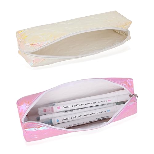 Image of iSuperb 3 Pack Laser Pencil Case Colorful Pencil Pouch Pen Bag Zipper Cosmetic Makeup Pouch (3pcs)