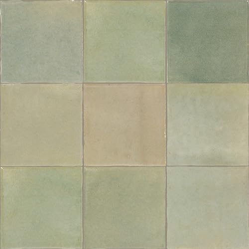 TileHQ Zellige 4' x 4' Ceramic Wall Tile in Glossy...