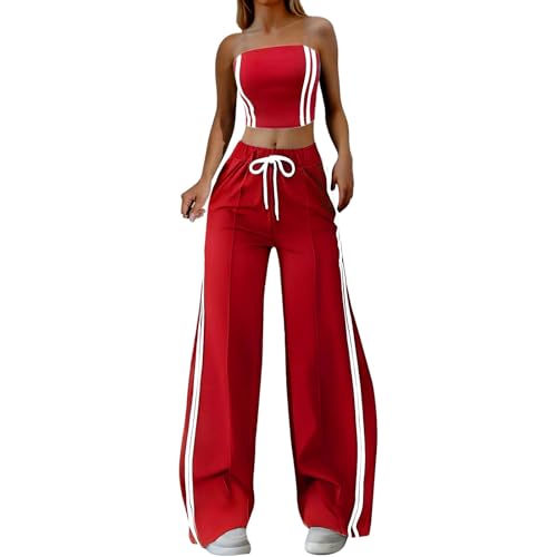 Tenue d'été deux pièces avec haut court respirant et pantalon large