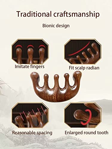 Peine de madera para masaje Gua Sha con dientes anchos miniatura 3