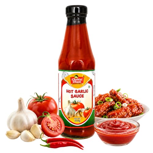 Image of Chokhi Dhani Hot Garlic Sauce 350g | Spicy Indo Chinese Stir Fry Sauce | Cooking & Dipping Sauce for Noodles, Pasta, Pizza & Fried Rice | Bold Garlic Chilli Flavour