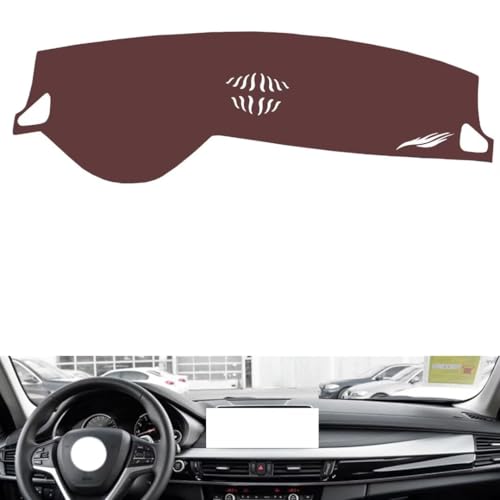 Anti-Slip Sun-Proof Dashboard Cover Compatible with BMW X6 （NO HUD） 2015-2019, Premium Leather (Brown)