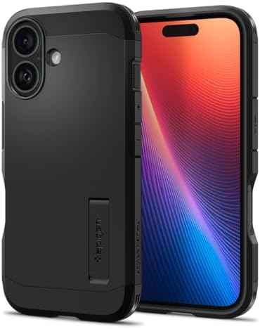 Spigen iPhone 16 ケース 耐衝撃 マット 2重構造 米軍MIL規格