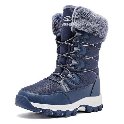Image of HOBIBEAR Kids Winter Snow Boots Waterproof Outdoor Warm Faux Fur Lined Shoes