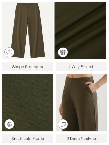 Image of SAADAA Palazzo Pants for Women Half-Elasticated Waistband | Palazzo for Women in Airy Linen Fabric | Regular Fit Mid Rise Waist & Deep Pockets | Versatile Formal & Casual Wear |
