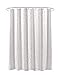 Produktbild arteneur® - Weiß mit Silber-Ornamenten - Anti-Schimmel Duschvorhang 180x200 mit Öko-Tex Standard 100 - Beschwerter Saum, Blickdicht, Wasserdicht, Waschbar, 12 Ringe & E-Book
