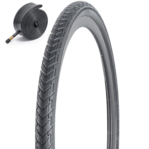 FengCan 1本セット 700 40c タイヤ,700x40c 42-622 タイヤ+チューブ 米式バルブ 48mm,自転車 タイヤ 700x40c,適用700mmロードバイク クロスバイク,タイヤ断面幅40mm(BQ007)