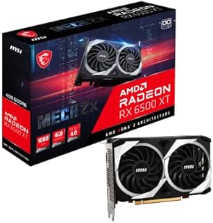 MSI Radeon RX 6500 XT MECH 2X 4G OC Gaming Graphics Card - 4GB GDDR6, 2825 MHz, PCI Express 4 x 4, 64-bit, 1 x DP v 1.4a, HDMI 2.1 (Supports 4K & 8K)