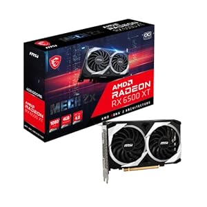 MSI Radeon RX 6500 XT MECH 2X 4G OC Gaming Graphics Card – 4GB GDDR6, 2825 MHz, PCI Express 4 x 4, 64-bit, 1 x DP v 1.4a…