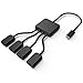 Micro USB Splitter HUB, SUYAMA 4-Ports OTG Host Cable Cord USB 2.0 Adapter for TV Cube, Raspberry Pi 2 3 Pi Zero Android Smart Phone Tablet Samsung Galaxy HTC Sony Google LG/Linux