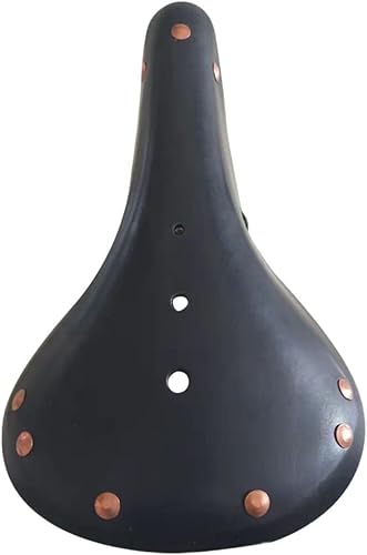 Miniatura 2 de UNISTRENGH Sillín de bicicleta retro Sillín de bicicleta de línea clásica Sillín de cuero Sillín de trekkingTouring Sillín de bicicleta de cuero con