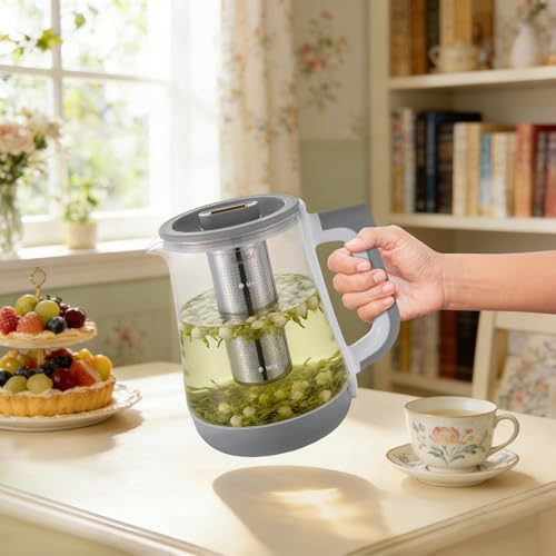Tetera eléctrica de vidrio 1.8L multifuncional con pantalla digital miniatura 3