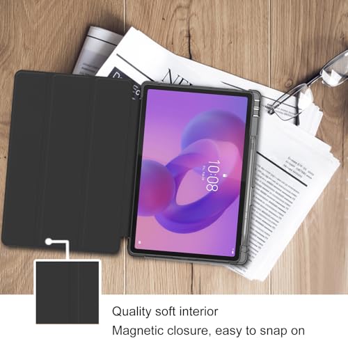 Image of ProCase Smart Case for 2025 Lenovo Idea Tab Plus 12.1 Inch /Tab K12, Black | Slim Light Cover Trifold Stand Hard Shell Folio Smart Protective Case for Idea Tab Plus /Tab K12 (TB361FU /TB361ZU)