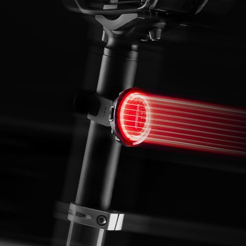 ROCKBROS LED Rear Bike Light, MTB Bicycle Taillight, Smart Light, 3 Lighting Modes, Magnetic Rechargeable, Brake Sensor, IPX7 Waterproof