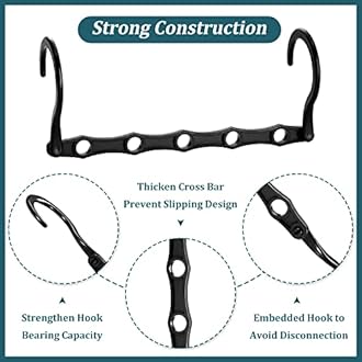 AMKUFO 6 Pack-Closet-Organizers-and-Storage, Magic-Hangers-Space-Saving-for-Clothes, Closer-Organizer-for-Closet-Organization, Space-Saver-Hanger-Organizer-for-Multipurpose, Dorm-Room-Essentials