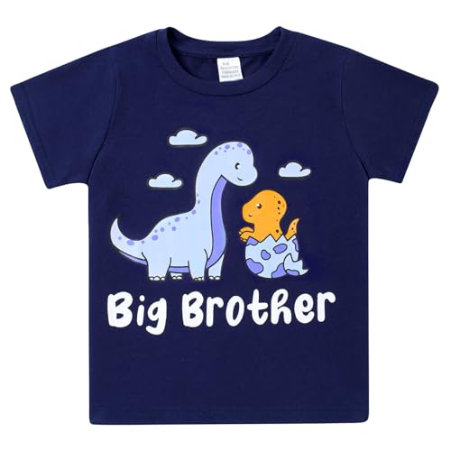 kids4ever Big Brother Shirt Niedliches Dinosaurier Jungen T-Shirts Baumwolle Kurze Ärmel Baby Jungen Tshirts Casual Rundhals Tee Shirts für 1-2 Jahre