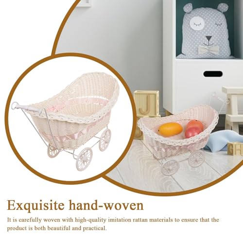 Décorations tricotées poussette panier fleurs chambre enfant