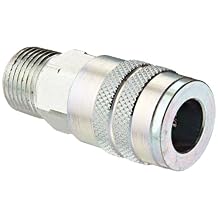 Dixon Valve 3FM4 Steel Manual Industrial Interchange Pneumatic Fitting, Socket, 3/8" Coupler x 1/2" - 14 NPTF Male Thread