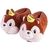 ARELUX Women's Slippers Cute Wild Animal Fuzzy Plush Funny Slippers Novelty Squirrel Cozy Soft Winter Warm House Shoes for Indoor/Outdoor